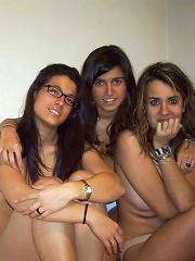 3 posing girls stripping